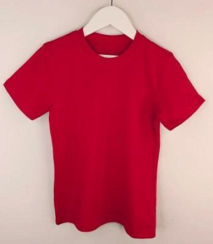 Футболка детская однотонная красный