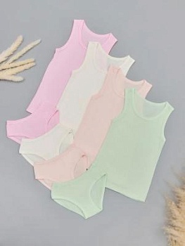 Комплект на девочку (майка+трусы) жаккард р.р. от 26 до 34 (арт. КД-47)