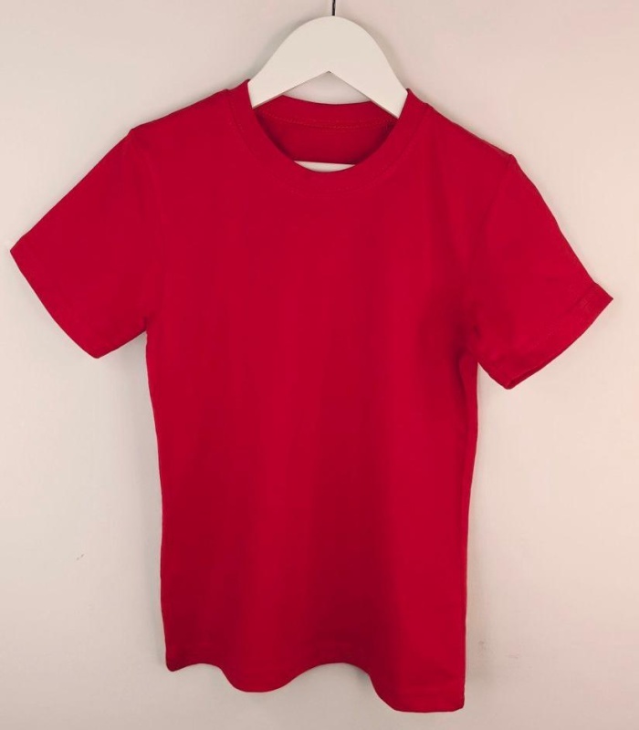 Футболка детская однотонная красный