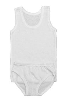 Комплект белый на мальчика (майка+трусы) р.р. от 26 до 34 (арт. КМ-17)