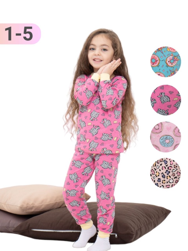 Пижама на девочку (кулирка) 1, 2, 3, 4, 5 (арт. ПДК-7)