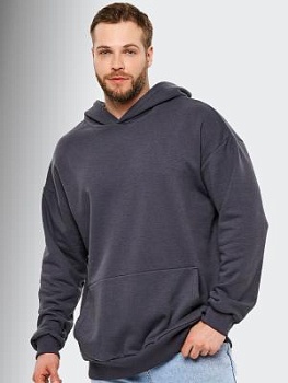 Худи без начеса(петля) для мужчин графит
