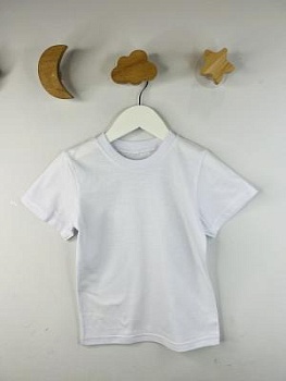 Футболка детская однотонная белый