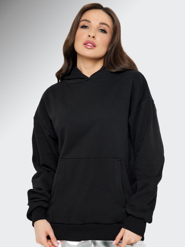 Худи без начеса(петля) для женский черный