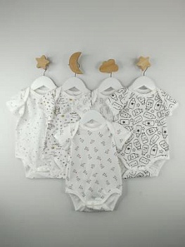 Боди короткий рукав (кулирка) 5 принтов (арт. БК) оптом от производителя