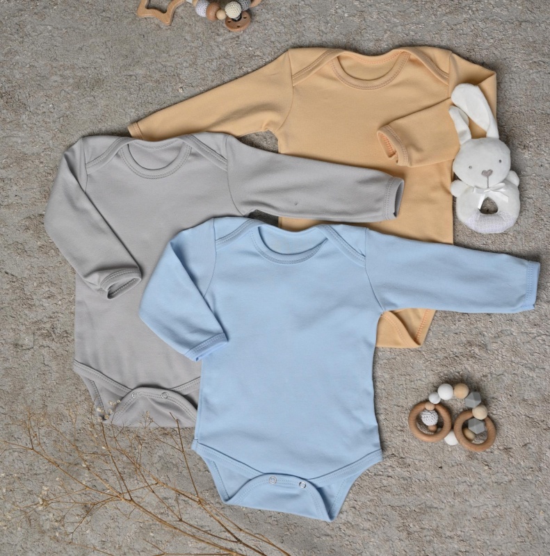 Боди дл-рук без кнопки пенье однотонный для мальчика(арт. БП2011) оптом от производителя