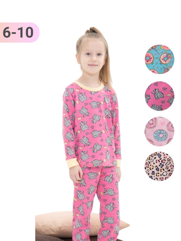 Пижама на девочку (кулирка) 6, 7, 8, 9, 10 (арт. ПДК-8)