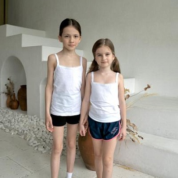 Майка белая на девочку р.р. от 34 до 42 (арт. МД-18)