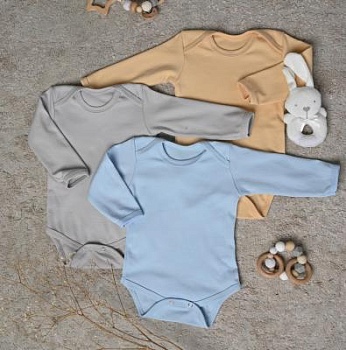 Боди дл-рук без кнопки пенье однотонный для мальчика(арт. БП2011) оптом от производителя