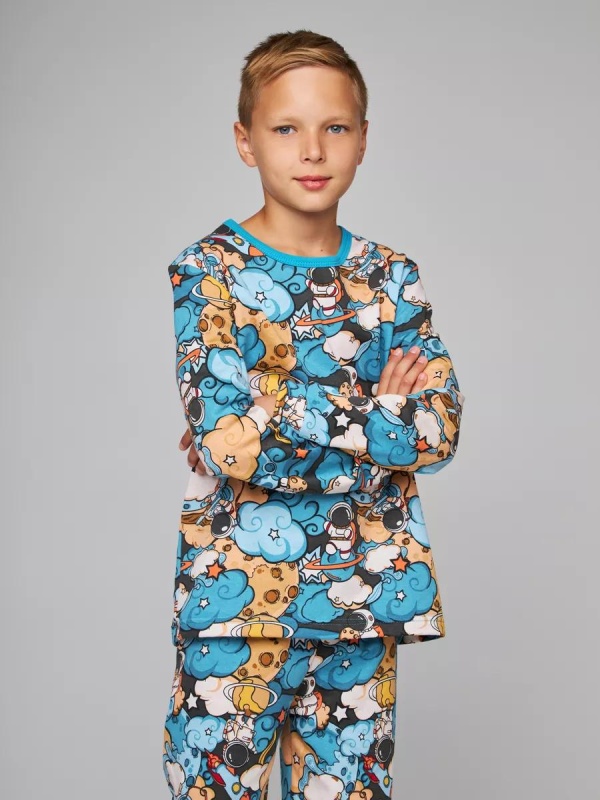 Пижама на мальчика КОСМОНАВТ футер(начес) (арт. ПМН)