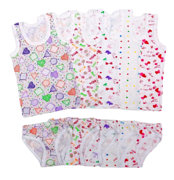 Комплект цветной на девочку (майка+трусы) р.р. от 26 до 34 (арт. КД-27)