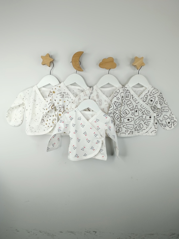 Распашонка с запахом (кулирка) 5 принтов (арт. 2РК) оптом от производителя