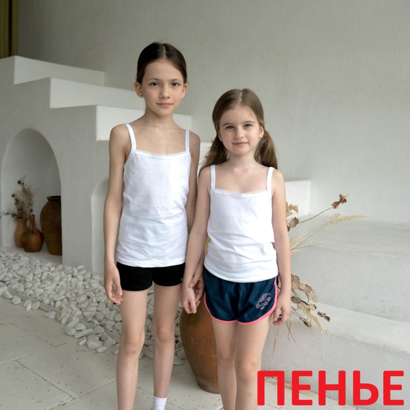 Майка белая пенье на девочку р.р. от 38 до 46 (арт. МД-П9)