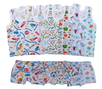 Комплект цветной на мальчика с боксерами (майка+боксеры) р.р. от 26 до 34 (арт. КМБ-27)