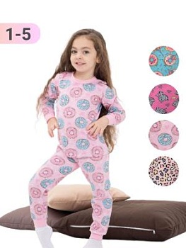 Пижама на девочку (кулирка) 1, 2, 3, 4, 5 (арт. ПДК-7)