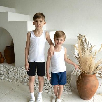 Майка белая на мальчика р.р. от 38 до 46 (арт. ММ-19)