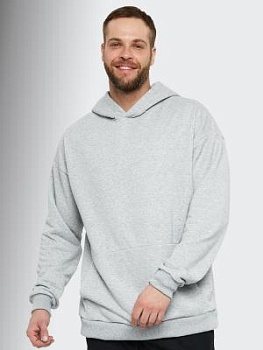 Худи без начеса(петля) для мужчин серый