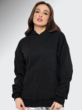 Худи без начеса(петля) для женский черный
